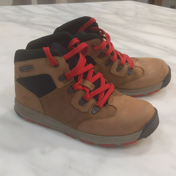 Timberland Earthkeepers Scramble Boots leather tan kids size 3 - Picture 2 of 12